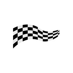 Race flag icon, simple design race flag logo template
