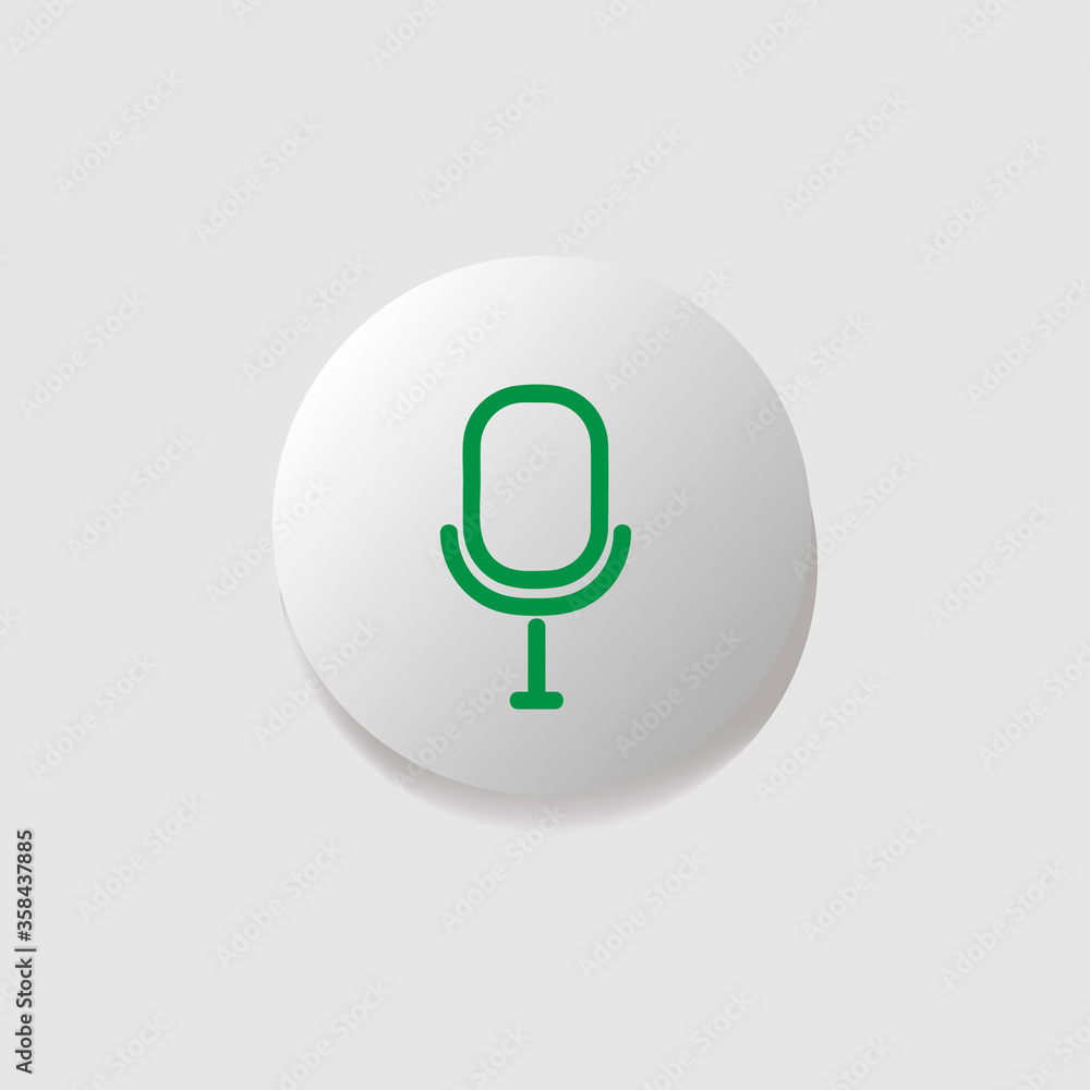 Poster modern icon button design mic vector isolated on white background