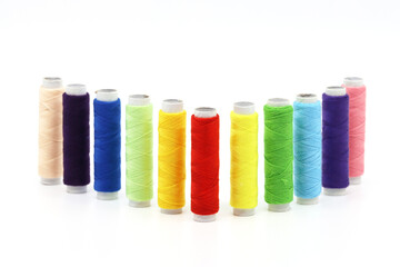 threads and buttons of various colors