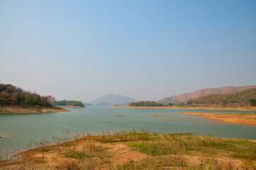 Low Water Level in a Reservoir (tonemapped)