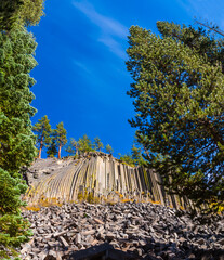 Fototapeta premium Talus Slope Below The Basalt Lava Columns of the Postpile, Devils Postpile National Monument, California, USA
