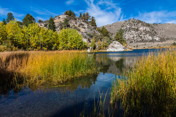 Fototapeta premium Granite Bluffs Along the Shore of June Lake, June Lake Village, California, USA