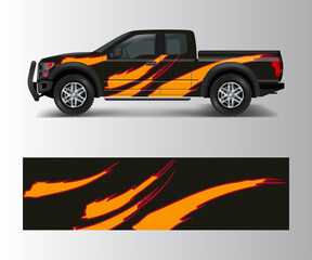 truck and cargo van wrap vector, Car decal wrap design. Graphic abstract stripe designs for vehicle, race, offroad, adventure and livery car