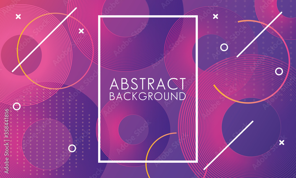 Poster vivid colors and fluids with square frame abstract background