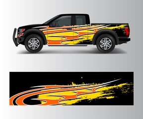 Fototapeta premium Graphic abstract grunge stripe designs for Truck decal, cargo van and car wrap vector