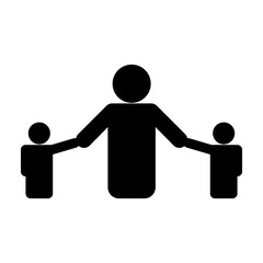 Fathers day. Father and son icon isolated on white background. Design vector