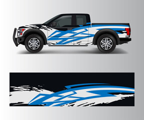Graphic abstract grunge stripe designs for Truck decal, cargo van and car wrap vector