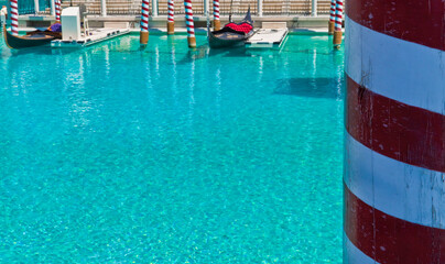 Gondolas Docked on Replica Grand Canal, Las Vegas, Nevada, USA © Billy McDonald