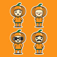 Cute character design pumpkin
