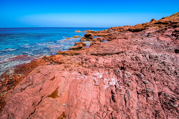 Fototapeta na wymiar It's Rock formation on the coast of the ocean