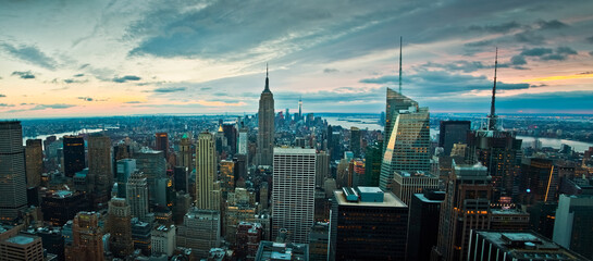 View of The Skyscrapers and The Manhattan Skyline From The Top of The Rock, Rockefeller Center, New...