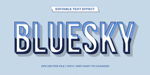 Text effect in shadow blue sky words text effect theme ediretro concept