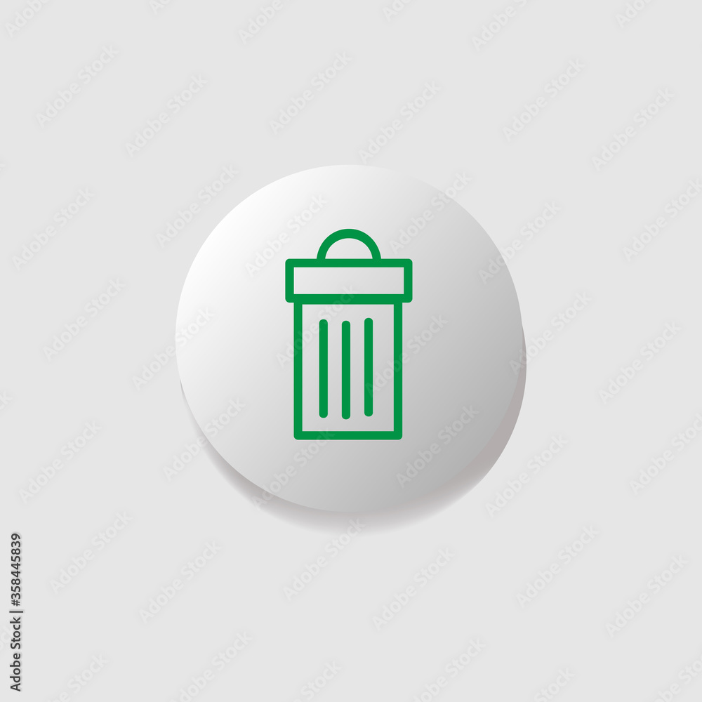 Poster modern icon button trash can design vector isolated on white background