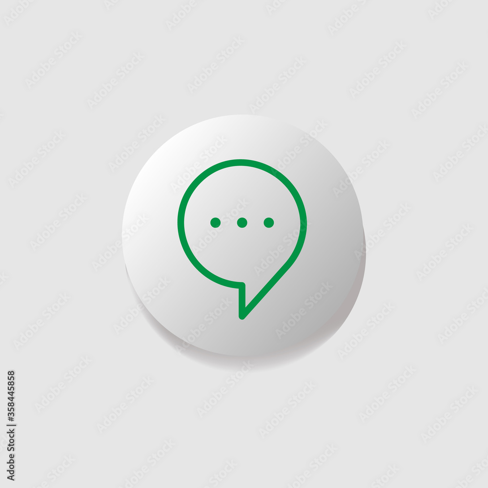 Poster modern icon button bubble chat design vector isolated on white background