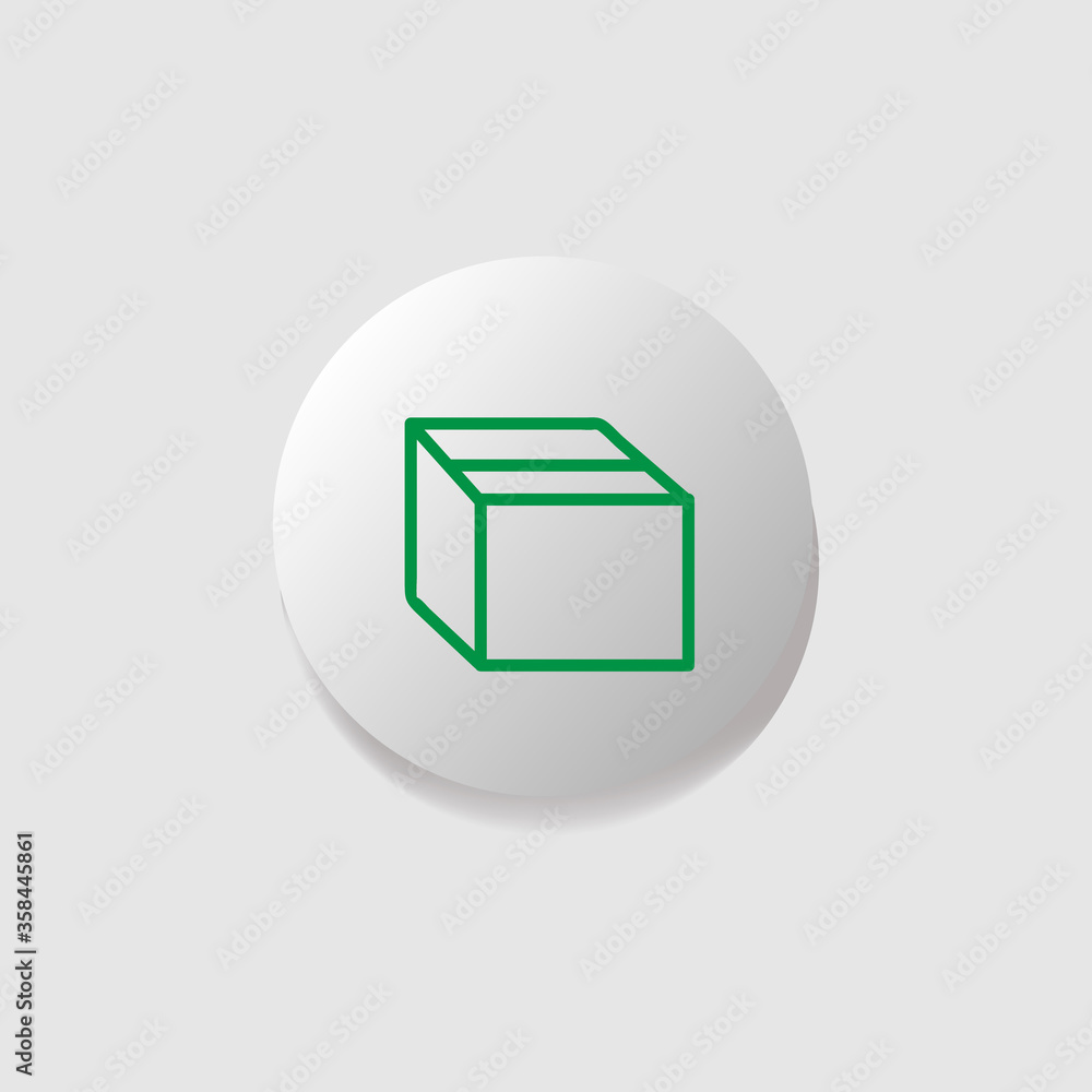 Poster modern icon button cardboard design vector isolated on white background