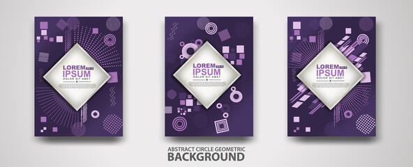 Covers templates set with trendy geometric patterns and memphis elements. Modern design