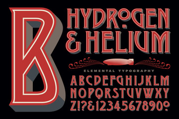 Hydrogen & Helium, an Original Alphabet in Art Nouveau Style with a Steampunk Flair. © Mysterylab