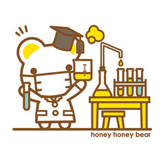 ハニーハニーべあ マスクに白衣で科学実験