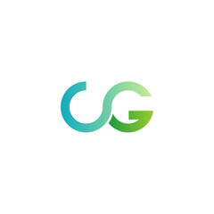 initial letter C and G, CG, GC logo, monogram line art style design and template
