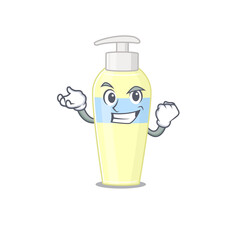 A funny cartoon design concept of serum with happy face