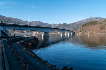Fototapeta na wymiar Kawaguchiko lake in Japan