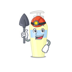 A cartoon picture of serum miner with tool and helmet