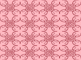 Seamless pattern design with floral background elements, beautiful ornaments, black, white, orange, pink, red, green, yellow, blue, gray, purple