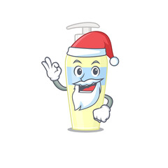 cartoon character of serum Santa having cute ok finger