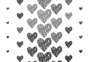 Light Gray vector background with hearts.