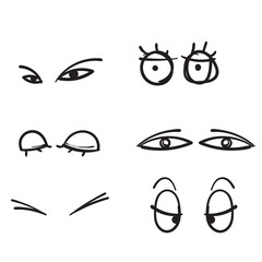 Obraz premium hand drawn various character eyes illustration vector