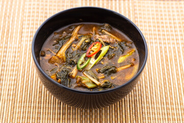 Soybean Paste Soup with Dried Radish Leaves