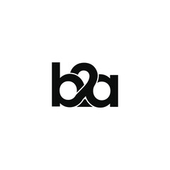b2a letter original monogram logo design