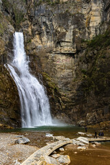 Fototapeta na wymiar It's Waterfall Ullim, Norh Korea. Nature of North Korea