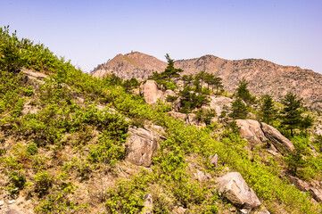 It's Mount Kumgang (Diamond Mountain) of the Mount Kumgang Tourist Region in North Korea