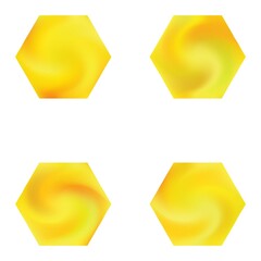 Set of hexagonal chromatic backgrounds.