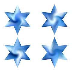 Fototapeta premium Collection of hexagram mesh backgrounds.