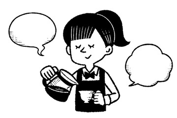 カフェ　マスター　ふきだしセット１