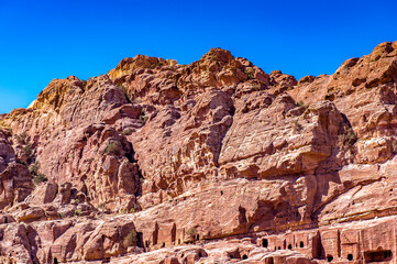 It's Mountains in Petra (Rose City), Jordan. Petra is one of the New Seven Wonders of the World.