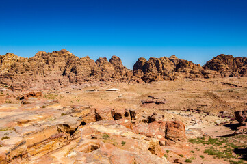 Fototapeta premium It's Landscape of mountains in Petra (Rose City), Jordan. Petra is one of the New Seven Wonders of the World.