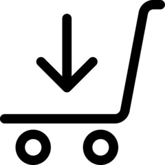 shopping cart download icon vector for web and apps
