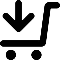 shopping cart download icon vector for web and apps