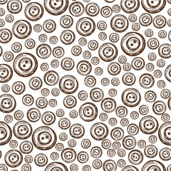 Sewing buttons for clothes, tailoring atelier seamless pattern