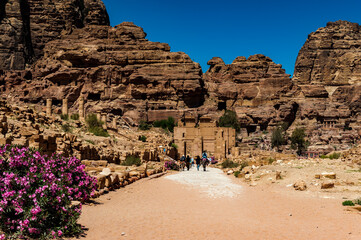It's Ancient ruins in Petra (Rose City), Jordan. The city of Petra was lost for over 1000 years....