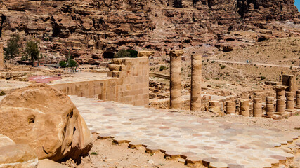It's Great temple complex in Petra (Rose City), Jordan. The city of Petra was lost for over 1000...