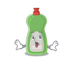 Dishwashing liquid mascot design concept showing a amazed gesture
