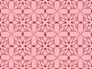 Seamless pattern design with floral background elements, beautiful ornaments, black, white, orange, pink, red, green, yellow, blue, gray, purple