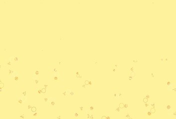 Light Orange vector template with crystals, circles.