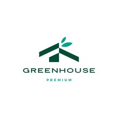 green house leaf roof logo vector icon illustration