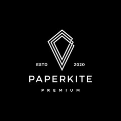paper kite logo vector icon illustration