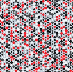Abstract seamless honey pattern with halftone hex cells in linear style